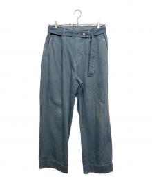 YOKE（ヨーク）の古着「CUT-OFF WIDE-LEGGED DENIM TROUSER」｜ブルー