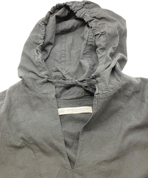 journal standard luxe（ジャーナルスタンダード ラックス）JOURNAL STANDARD LUXE (ジャーナルスタンダード ラックス) C/L/Raシャンブレー フードシャツ ブラック サイズ:Freeの古着・服飾アイテム