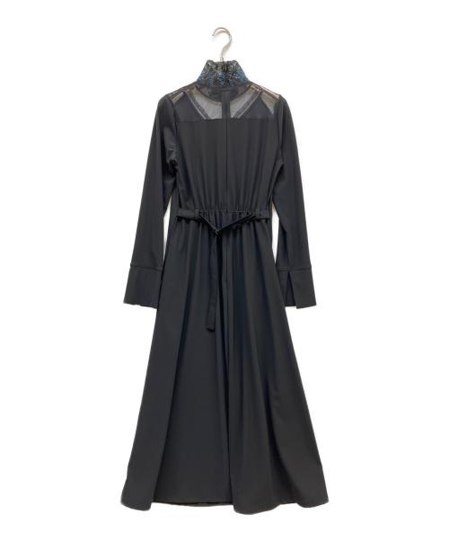 LOKITHO（ロキト）LOKITHO (ロキト) Vネックジャージードレス ブラック サイズ:SIZE 1の古着・服飾アイテム