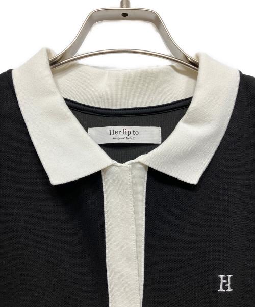HER LIP TO（ハーリップトゥ）HER LIP TO (ハーリップトゥ) French Sleeve Polo Long Dress ブラック サイズ:Mの古着・服飾アイテム