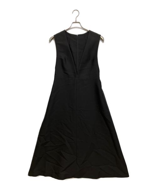 ADORE（アドーア）ADORE (アドーア) シルクウールツイルワンピース ブラック サイズ:38の古着・服飾アイテム