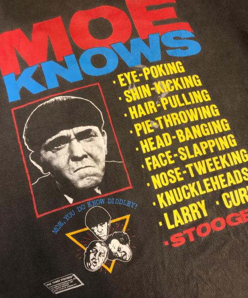 CHANGES（チェンジズ）CHANGES (チェンジズ) 90's moe knows/The Three Stooges Tee ブラック サイズ:Lの古着・服飾アイテム