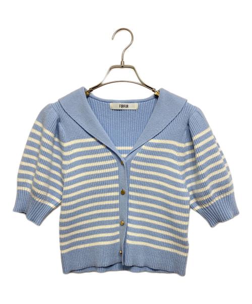 furfur（ファーファー）furfur (ファーファー) セーラーカラーニットトップス ブルー サイズ:Fの古着・服飾アイテム