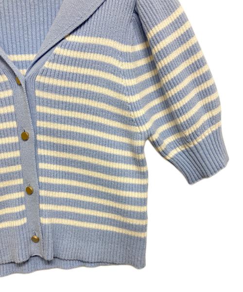 furfur（ファーファー）furfur (ファーファー) セーラーカラーニットトップス ブルー サイズ:Fの古着・服飾アイテム