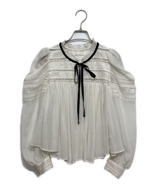 Snidel（スナイデル）Snidel (スナイデル) 楊柳シフォンブラウス ベージュ サイズ:Fの古着・服飾アイテム