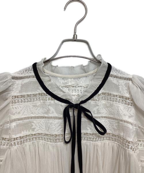 Snidel（スナイデル）Snidel (スナイデル) 楊柳シフォンブラウス ベージュ サイズ:Fの古着・服飾アイテム