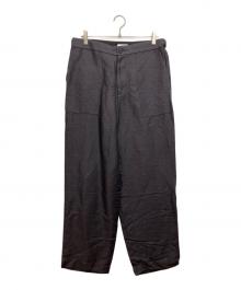 ATON（エイトン）の古着「COTTON HEMP SATIN BAKER PANTS」｜グレー