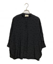UNITED ARROWS（ユナイテッドアローズ）の古着「ドットカットジャガード シャツ ブラウス」｜ブラック
