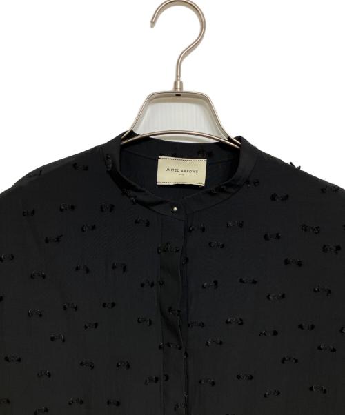 UNITED ARROWS（ユナイテッドアローズ）UNITED ARROWS (ユナイテッドアローズ) ドットカットジャガード シャツ ブラウス ブラック サイズ:FREEの古着・服飾アイテム