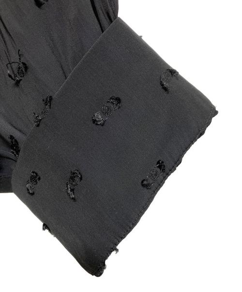 UNITED ARROWS（ユナイテッドアローズ）UNITED ARROWS (ユナイテッドアローズ) ドットカットジャガード シャツ ブラウス ブラック サイズ:FREEの古着・服飾アイテム