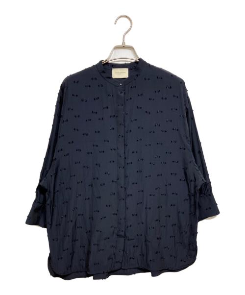 UNITED ARROWS（ユナイテッドアローズ）UNITED ARROWS (ユナイテッドアローズ) ドットカットジャガード シャツ ブラウス ネイビー サイズ:FREEの古着・服飾アイテム