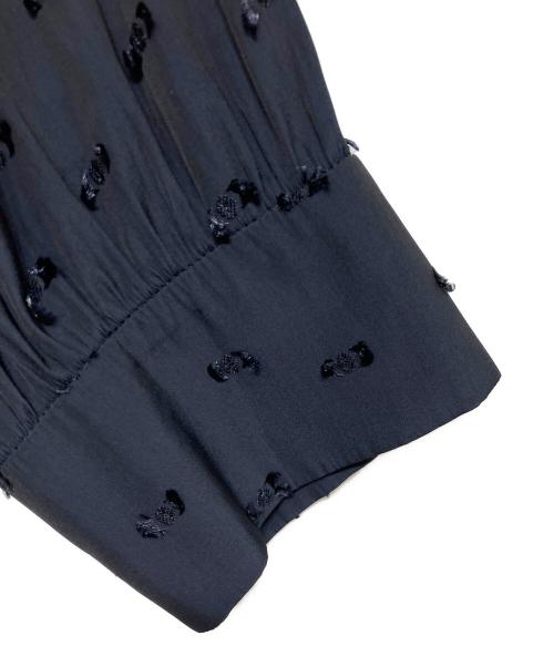 UNITED ARROWS（ユナイテッドアローズ）UNITED ARROWS (ユナイテッドアローズ) ドットカットジャガード シャツ ブラウス ネイビー サイズ:FREEの古着・服飾アイテム