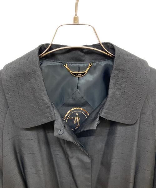 carat（キャラット）carat (キャラット) シルクステンカラーコート ブラック サイズ:11の古着・服飾アイテム
