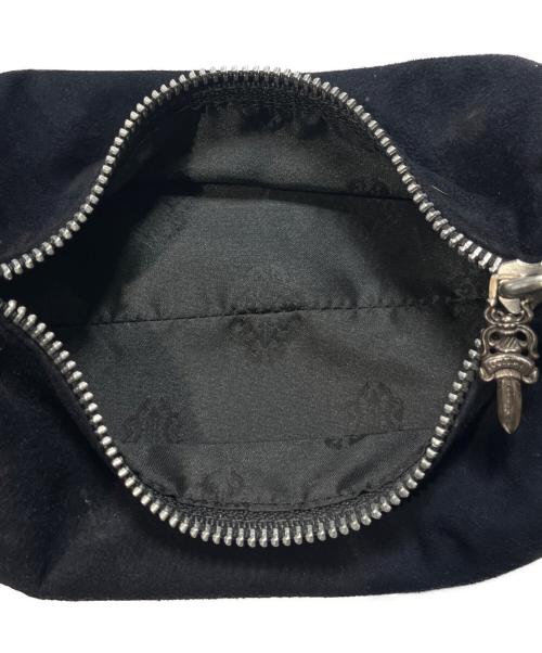CHROME HEARTS（クロムハーツ）CHROME HEARTS (クロムハーツ) スクロールラベル ダガージップ スエード ペンケース ネイビーの古着・服飾アイテム