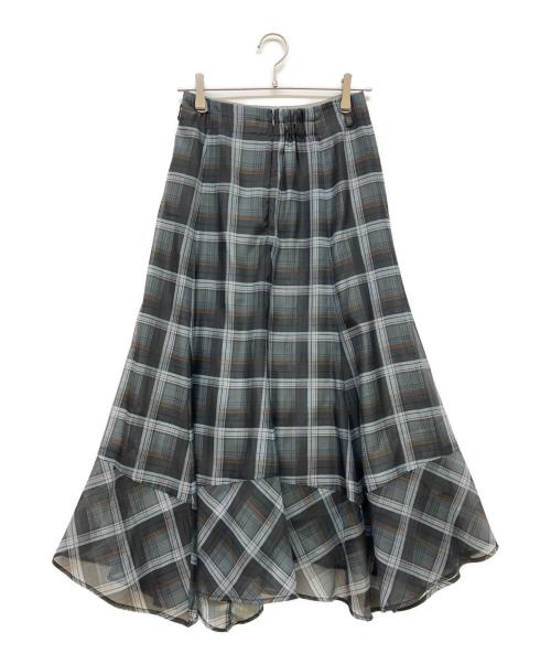 Apuweiser-riche（アプワイザーリッシェ）Apuweiser-riche (アプワイザーリッシェ) イレヘムエアリーチェックスカート グレー サイズ:SIZE 0の古着・服飾アイテム