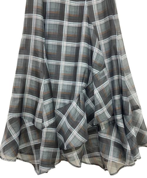 Apuweiser-riche（アプワイザーリッシェ）Apuweiser-riche (アプワイザーリッシェ) イレヘムエアリーチェックスカート グレー サイズ:SIZE 0の古着・服飾アイテム