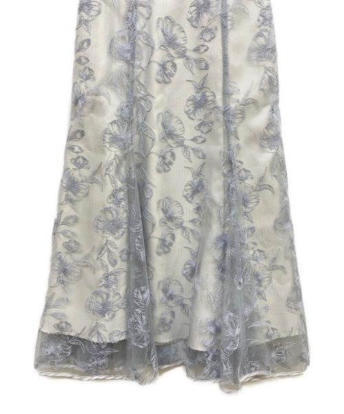 MERCURY DUO（マーキュリーデュオ）MERCURY DUO (マーキュリーデュオ) ラインフラワーバックレースアップ刺繍スカート ブルー サイズ:SIZE S 未使用品の古着・服飾アイテム