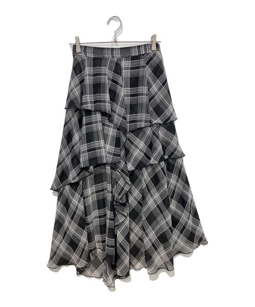 stola.（ストラ）stola. (ストラ) フリルティアードスカート　26SS ブラック サイズ:36の古着・服飾アイテム