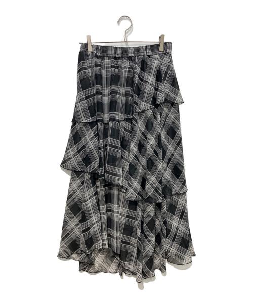 stola.（ストラ）stola. (ストラ) フリルティアードスカート　26SS ブラック サイズ:36の古着・服飾アイテム