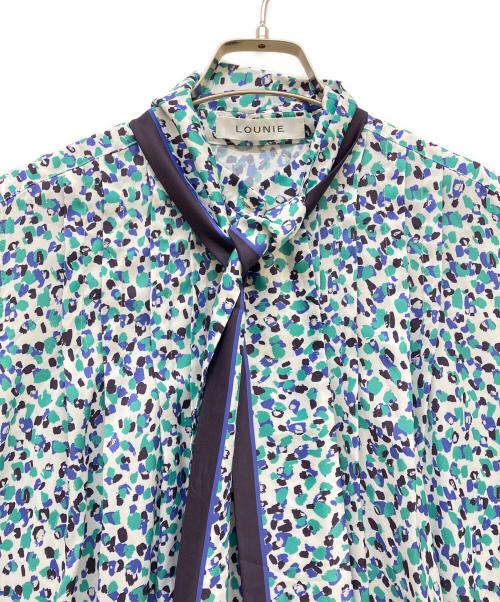 LOUNIE（ルーニー）LOUNIE (ルーニー) レオパードプリントボウタイワンピース ホワイト サイズ:SIZE 36の古着・服飾アイテム