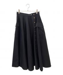 CELINE（セリーヌ）の古着「トリオンフ コットンツイルスカート」｜ブラック