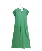 MYLANマイラン）の古着「V-Neck Jumpsuit/MY25SS-OP026」｜Forest Green