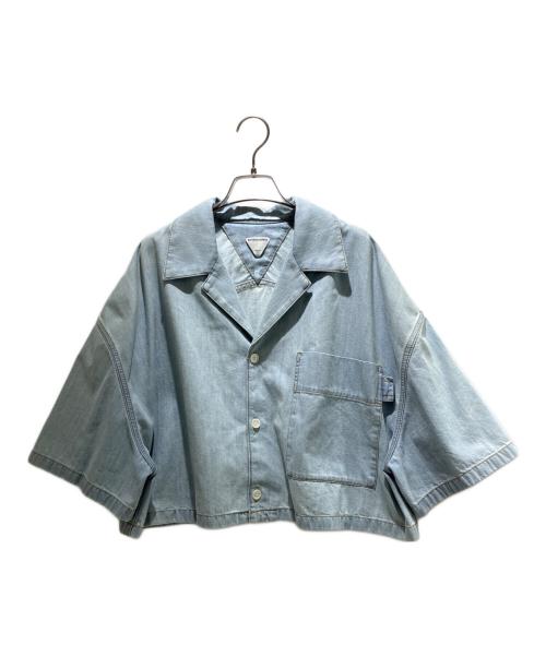 BOTTEGA VENETA（ボッテガベネタ）BOTTEGA VENETA (ボッテガベネタ) ライト ブリーチショートデニムシャツ ライトブルー サイズ:36の古着・服飾アイテム
