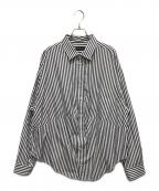 BALENCIAGAバレンシアガ）の古着「24SS Swing Striped Cotton Shir」｜ブラック×ホワイト