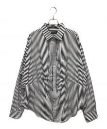 BALENCIAGA（バレンシアガ）の古着「24SS Swing Striped Cotton Shir」｜ブラック×ホワイト