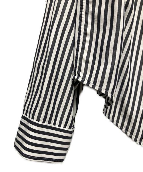 BALENCIAGA（バレンシアガ）BALENCIAGA (バレンシアガ) 24SS Swing Striped Cotton Shir ブラック×ホワイト サイズ:36の古着・服飾アイテム