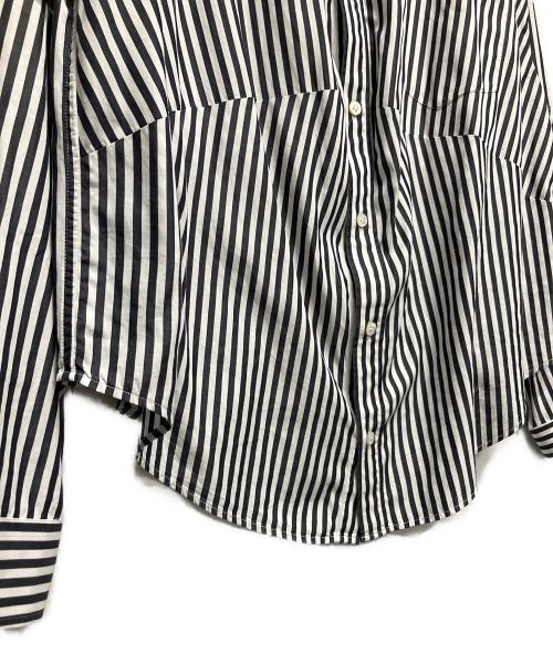 BALENCIAGA（バレンシアガ）BALENCIAGA (バレンシアガ) 24SS Swing Striped Cotton Shir ブラック×ホワイト サイズ:36の古着・服飾アイテム