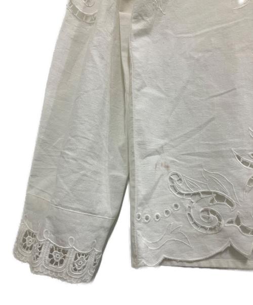 anuke（アンヌーク）anuke (アンヌーク) Cutwork Opencollar Shirts ホワイト サイズ:Freeの古着・服飾アイテム