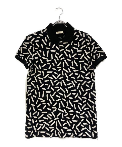 Saint Laurent Paris（サンローランパリ）Saint Laurent Paris (サンローランパリ) ジオメトリック柄ポロシャツ ブラック サイズ:XSの古着・服飾アイテム