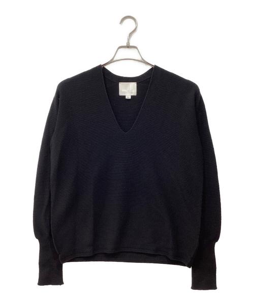 molli（モリ―）molli (モリ―) Vネックウールニット ブラック サイズ:Sの古着・服飾アイテム