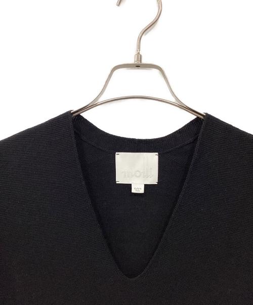 molli（モリ―）molli (モリ―) Vネックウールニット ブラック サイズ:Sの古着・服飾アイテム