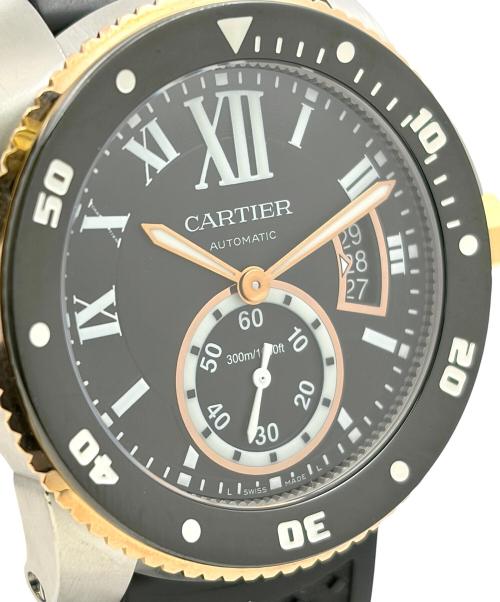 Cartier（カルティエ）Cartier (カルティエ) Calibre de Cartier Diver カリブル ドゥ カルティエ ダイバー Ref.W7100055 42mm 黒文字盤 黒文字盤 サイズ:42mm/15.5-20.5cmの古着・服飾アイテム