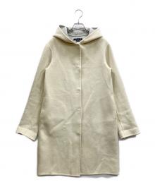 theory（セオリー）の古着「カシミヤ混ダブルフェイスフーデットコート」｜アイボリー