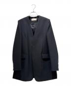Plageプラージュ）の古着「Collarless Oversized Jacket/カラーレス ビッグジャケット/24-010-922-1010-3-0」｜ブラック