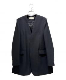 Plage（プラージュ）の古着「Collarless Oversized Jacket/カラーレス ビッグジャケット/24-010-922-1010-3-0」｜ブラック