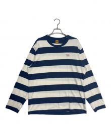 HUMAN MADE（ヒューマンメイド）の古着「Polar Bear Border Stripe L/S Tee」｜ネイビー×ホワイト