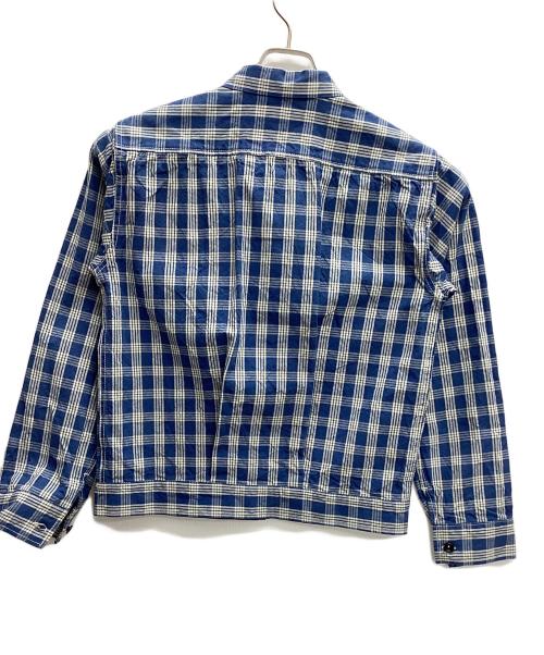 UNION SUPPLY（ユニオンサプライ）UNION SUPPLY (ユニオンサプライ) PALAKA CHECK SHIRT BLOUSE ブルー サイズ:14 未使用品の古着・服飾アイテム