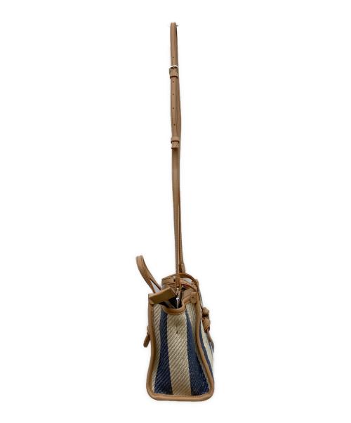 GIANNI CHIARINI（ジャンニ キアリーニ）GIANNI CHIARINI (ジャンニ キアリーニ) 2WAYショルダーバッグ ブルー×ベージュの古着・服飾アイテム
