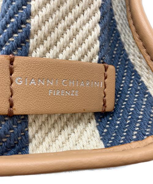 GIANNI CHIARINI（ジャンニ キアリーニ）GIANNI CHIARINI (ジャンニ キアリーニ) 2WAYショルダーバッグ ブルー×ベージュの古着・服飾アイテム