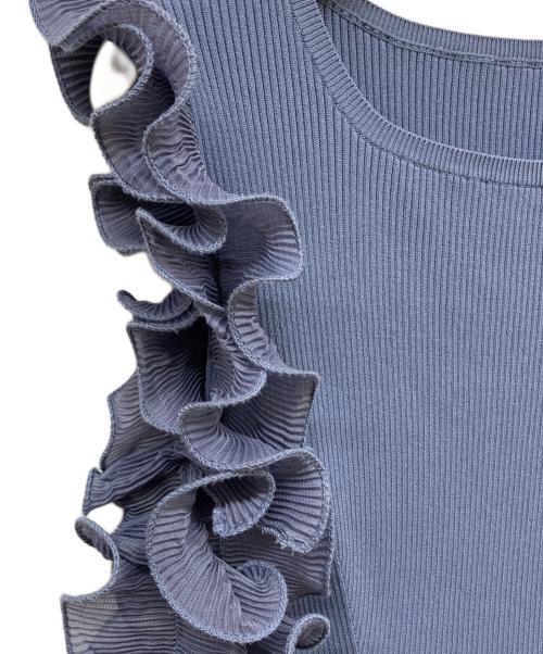 Snidel（スナイデル）Snidel (スナイデル) プリーツフリルドッキングワンピース ブルー サイズ:Fの古着・服飾アイテム
