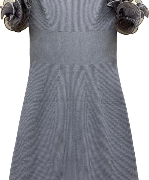 Snidel（スナイデル）Snidel (スナイデル) プリーツフリルドッキングワンピース ブルー サイズ:Fの古着・服飾アイテム