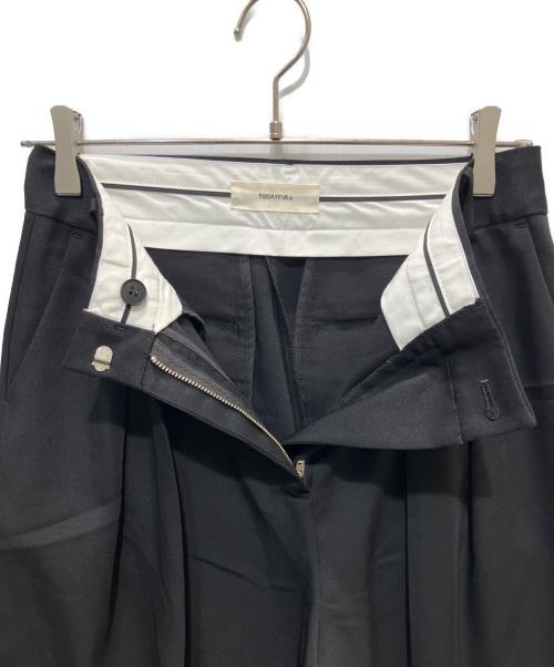 TODAYFUL（トゥデイフル）TODAYFUL (トゥデイフル) Tuck Wide Trousers ブラック サイズ:38の古着・服飾アイテム