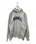 Championチャンピオン）の古着「両面プリント リバースウィーブスウェットパーカー」｜グレー