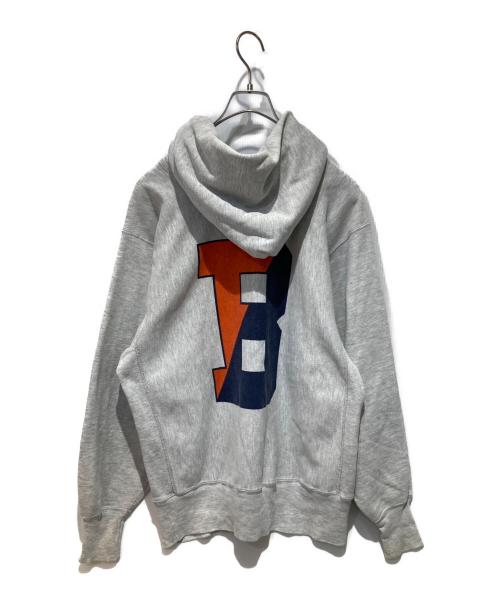 Champion（チャンピオン）Champion (チャンピオン) 両面プリント リバースウィーブスウェットパーカー グレー サイズ:Ｌの古着・服飾アイテム