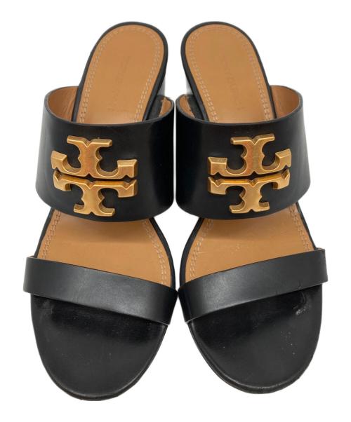TORY BURCH（トリーバーチ）TORY BURCH (トリーバーチ) ロゴウェッジソールサンダル ブラック サイズ:SIZE 5 1/2Mの古着・服飾アイテム