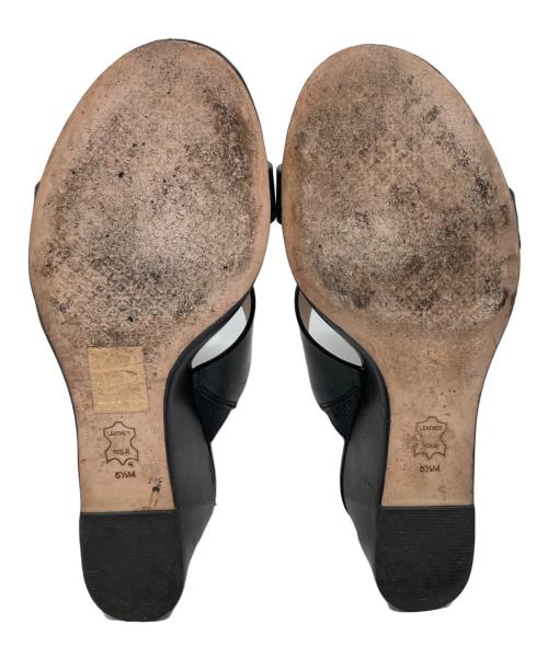 TORY BURCH（トリーバーチ）TORY BURCH (トリーバーチ) ロゴウェッジソールサンダル ブラック サイズ:SIZE 5 1/2Mの古着・服飾アイテム